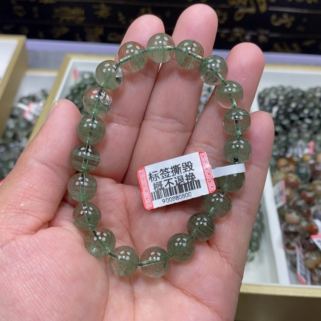 水晶绿幽灵手串未镶嵌粒***?