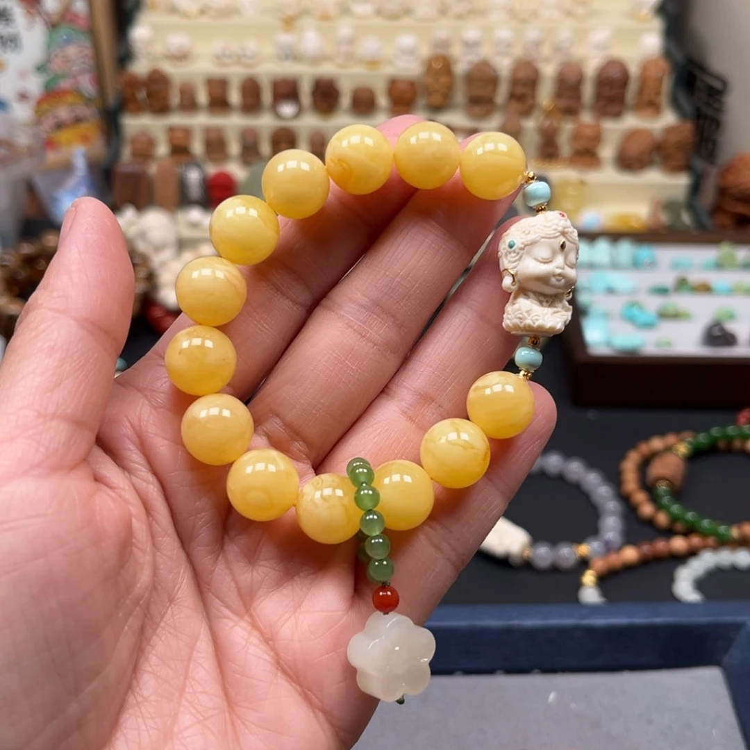 蜜蜡手串未镶嵌单圈手串