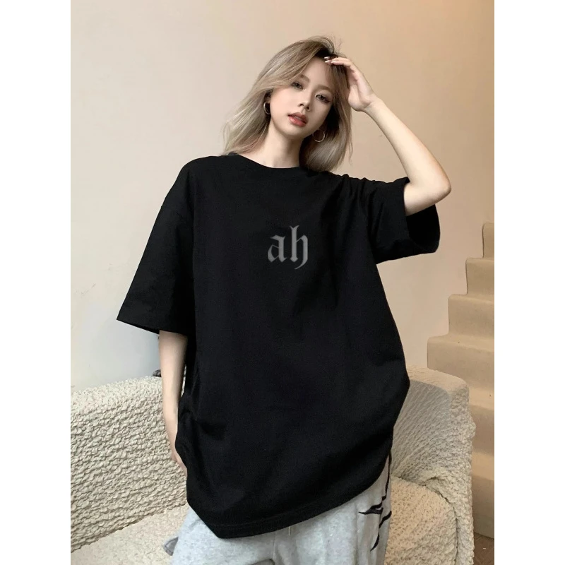 纯棉网红半袖圆领上衣潮短袖女款爆款2025新款纯棉T恤t恤女装上衣