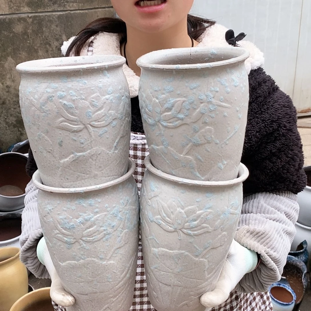 紫砂花盆瑕疵口12高20