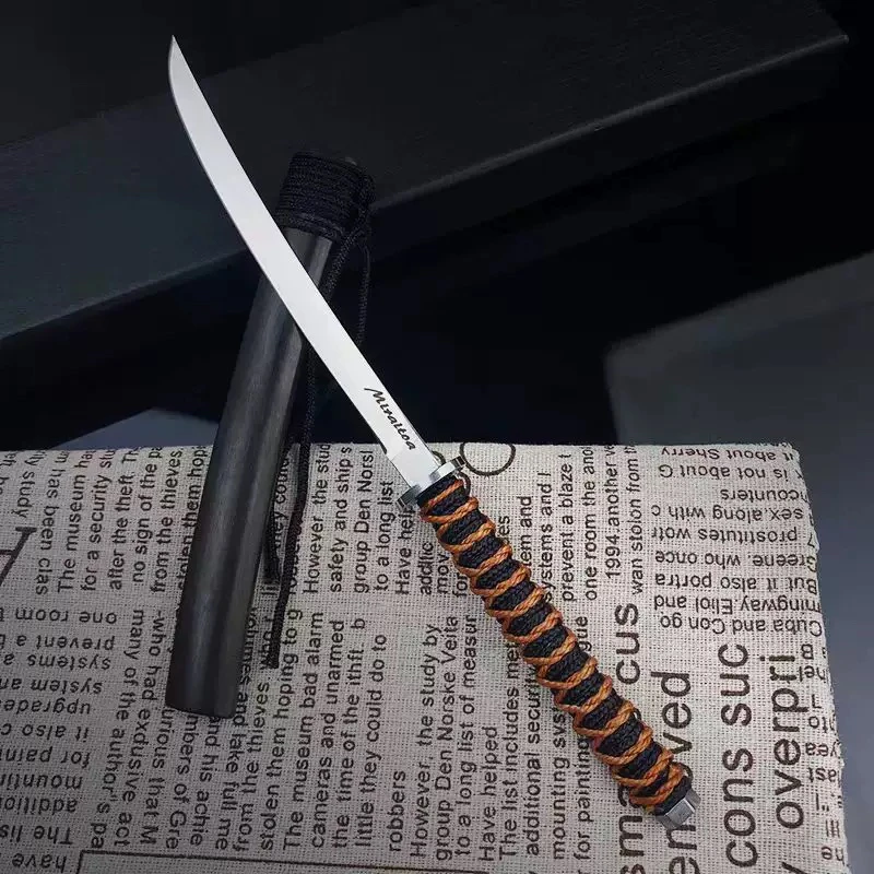 【工厂爆款】户外便携秋叶武士小刀高硬度家用水果刀锋利小刀手把肉