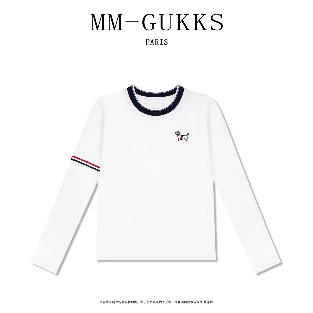 明明GUKKS/【暮色回想】2025春季新款时尚球球狗百搭女款上衣
