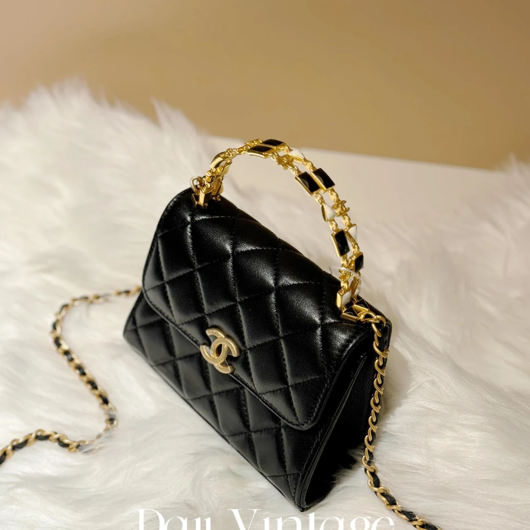 大吉中古/Chanel香奈儿珐琅手柄小kelly斜挎包