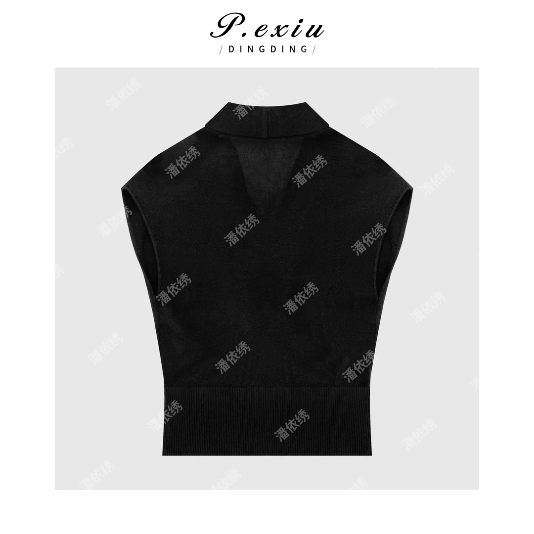 100%天丝气质女神V领修身针织背心 ZZ0831