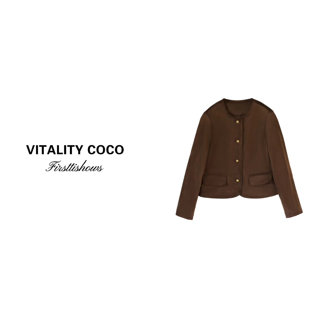 「VITALITY COCO」美拉德色开衫外套女秋冬宽松单排扣气质上衣539