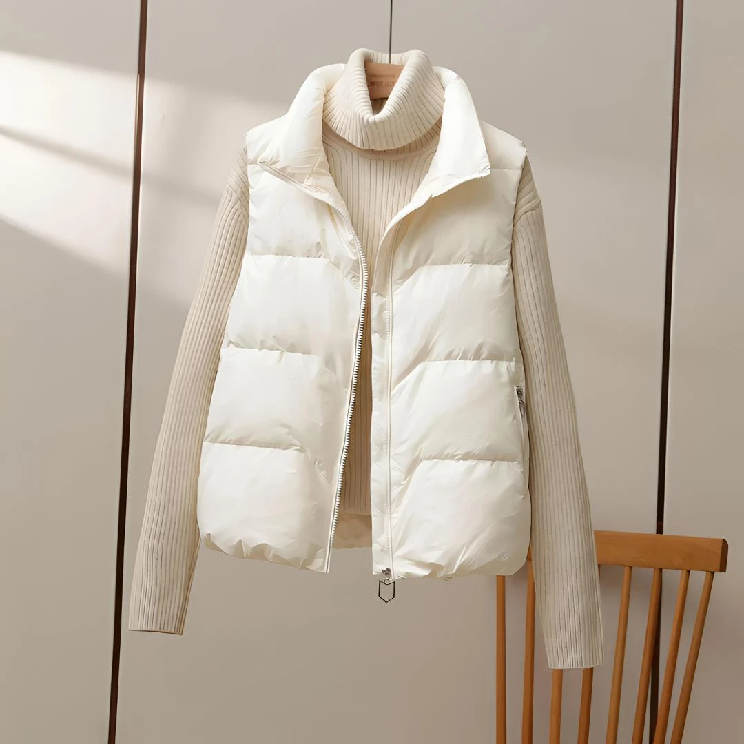 白鸭绒马甲女2024新款秋季加厚保暖韩版简约纯色洋气百搭坎肩女款