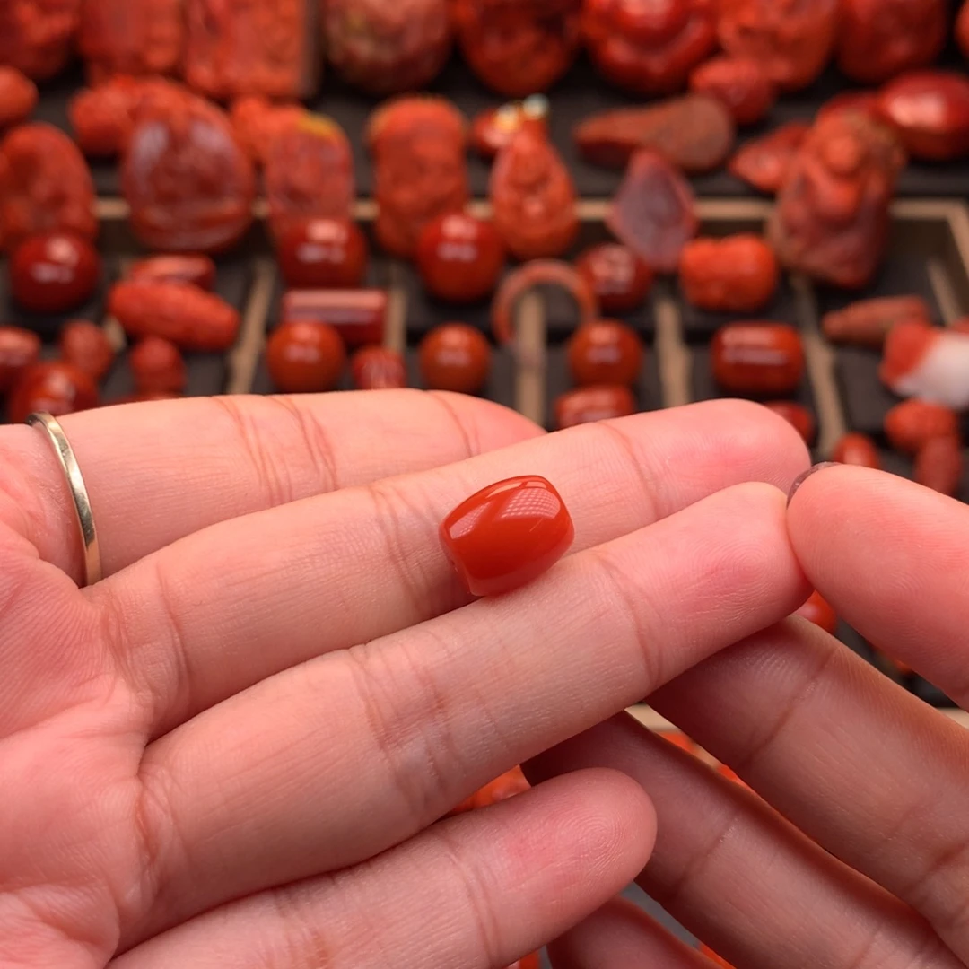 南红玛瑙未镶嵌川料原矿筒珠9.5mm