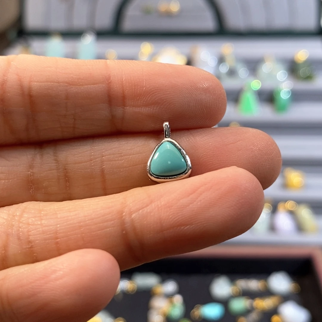 绿松石颈饰银S925镶嵌慧