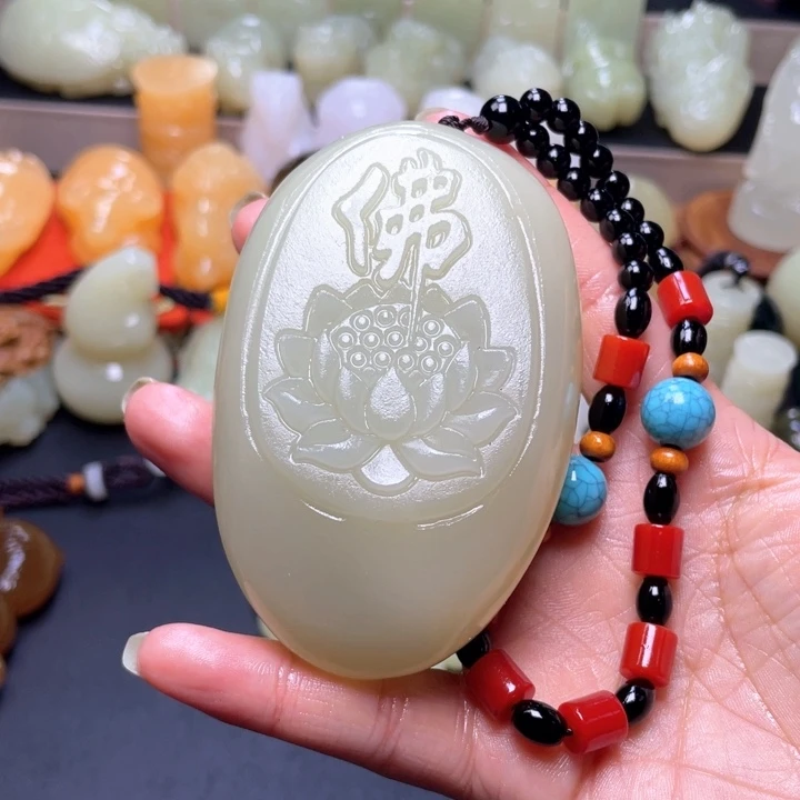 石材方解石手把件