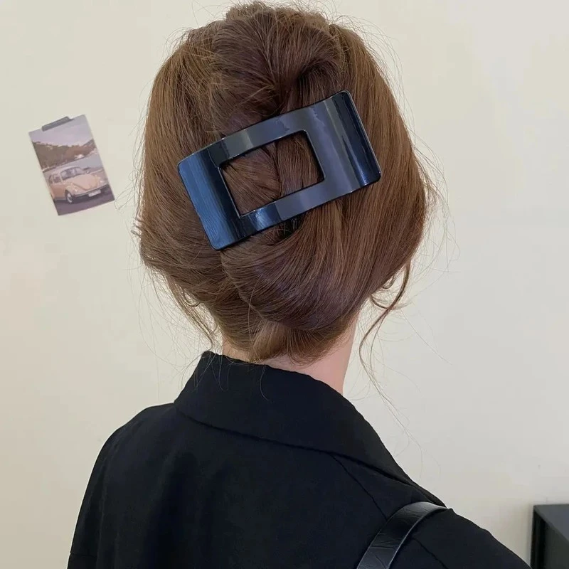 不硌头方形气质后脑勺盘发横夹高级感鲍鱼抓夹复古简约百搭发夹女