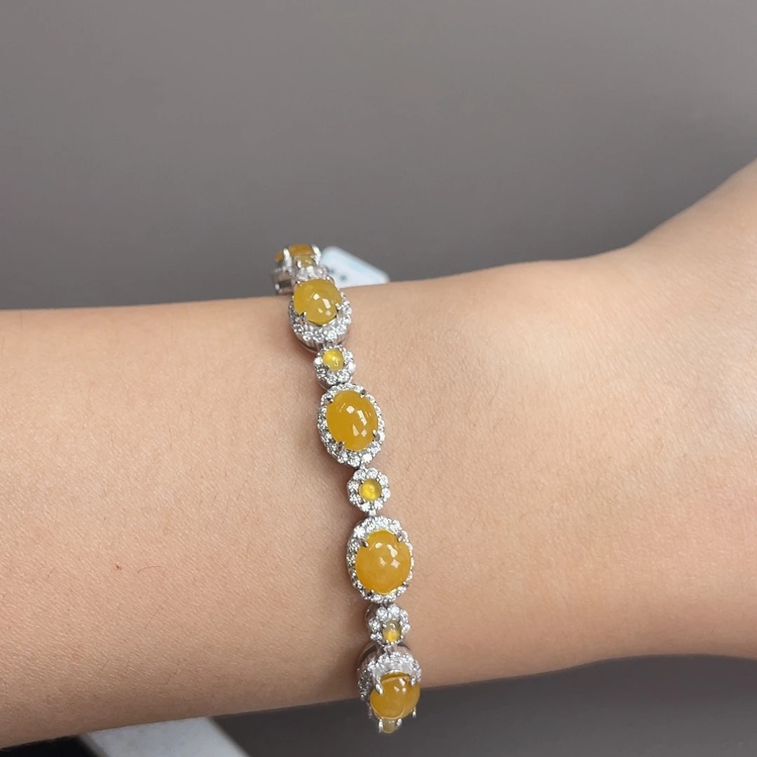 翡翠银S925镶嵌手链