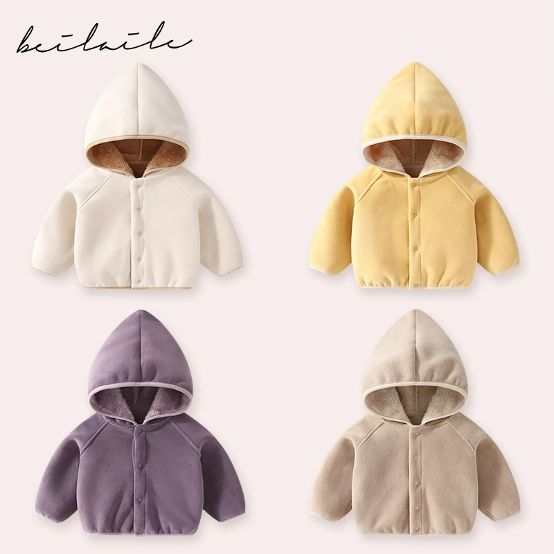 【巫师帽柏莉绒外套 小乐妈咪】宝宝保暖上衣儿童外套女童洋气衣K22