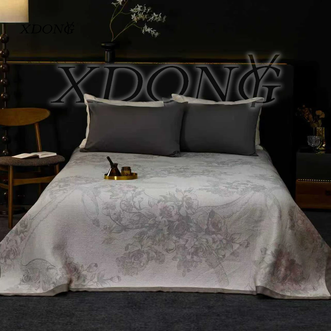 XDONGY（冬云家纺）200*230 高定梭织 柔软亲肤  花梦床盖 赠枕巾