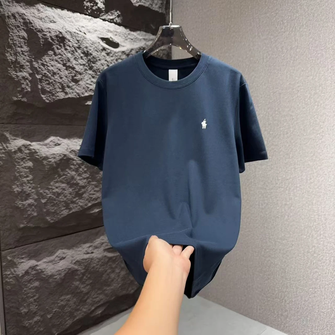 2025秋季男士新款简约时尚刺绣圆领T桖半袖25203