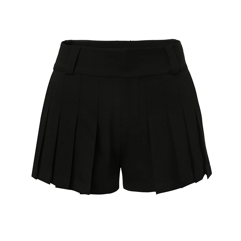 IAMCPLUS 学院派 黑色低腰休闲裤百褶休闲运动百搭