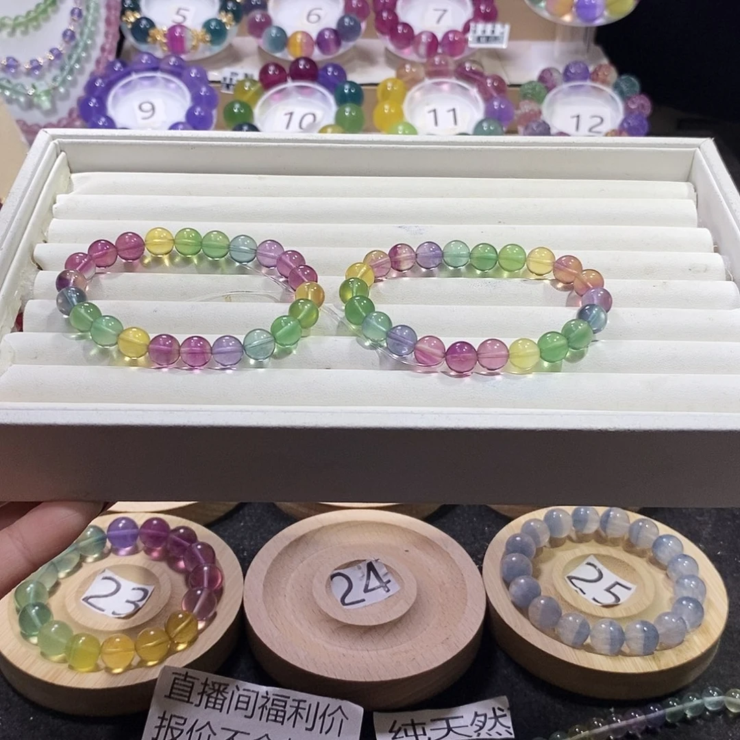 萤石手链未镶嵌夫**?两条各78元