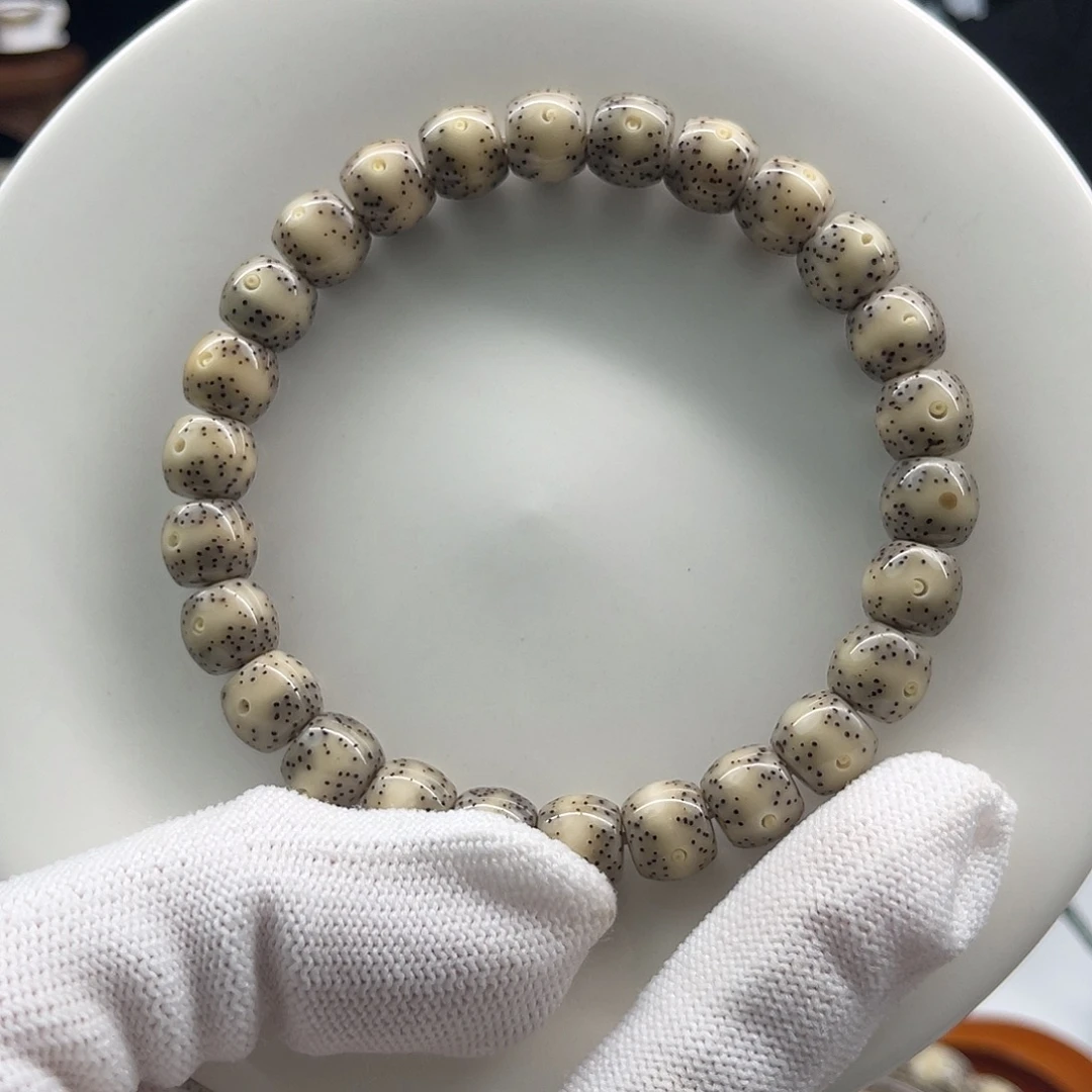 星月菩提手串石玉一线天9×8灰冰同枝高抛