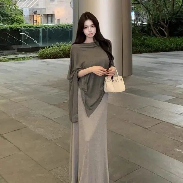 【薄款细软】夏季松弛感老钱风空调防晒针织贵感披肩～遮肉显瘦