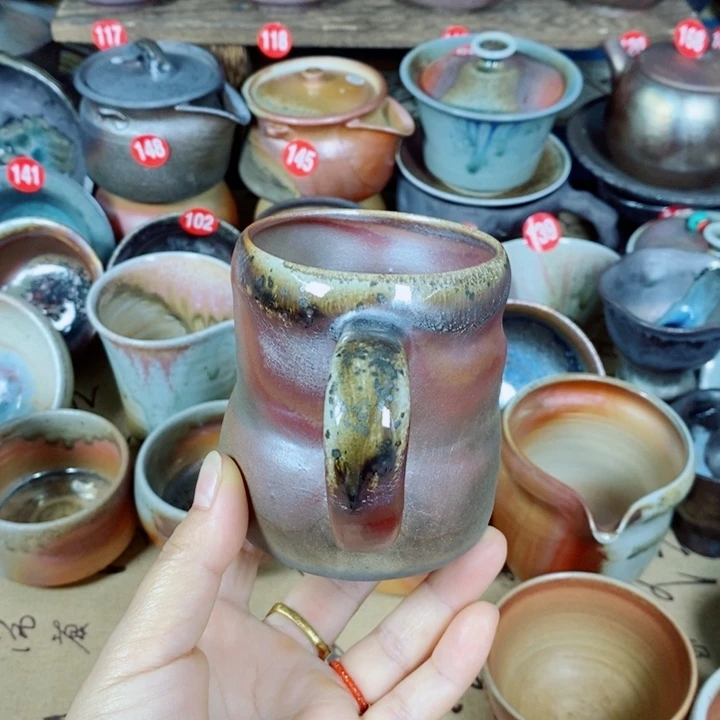 杯子精品柴烧手工茶器特价不退换