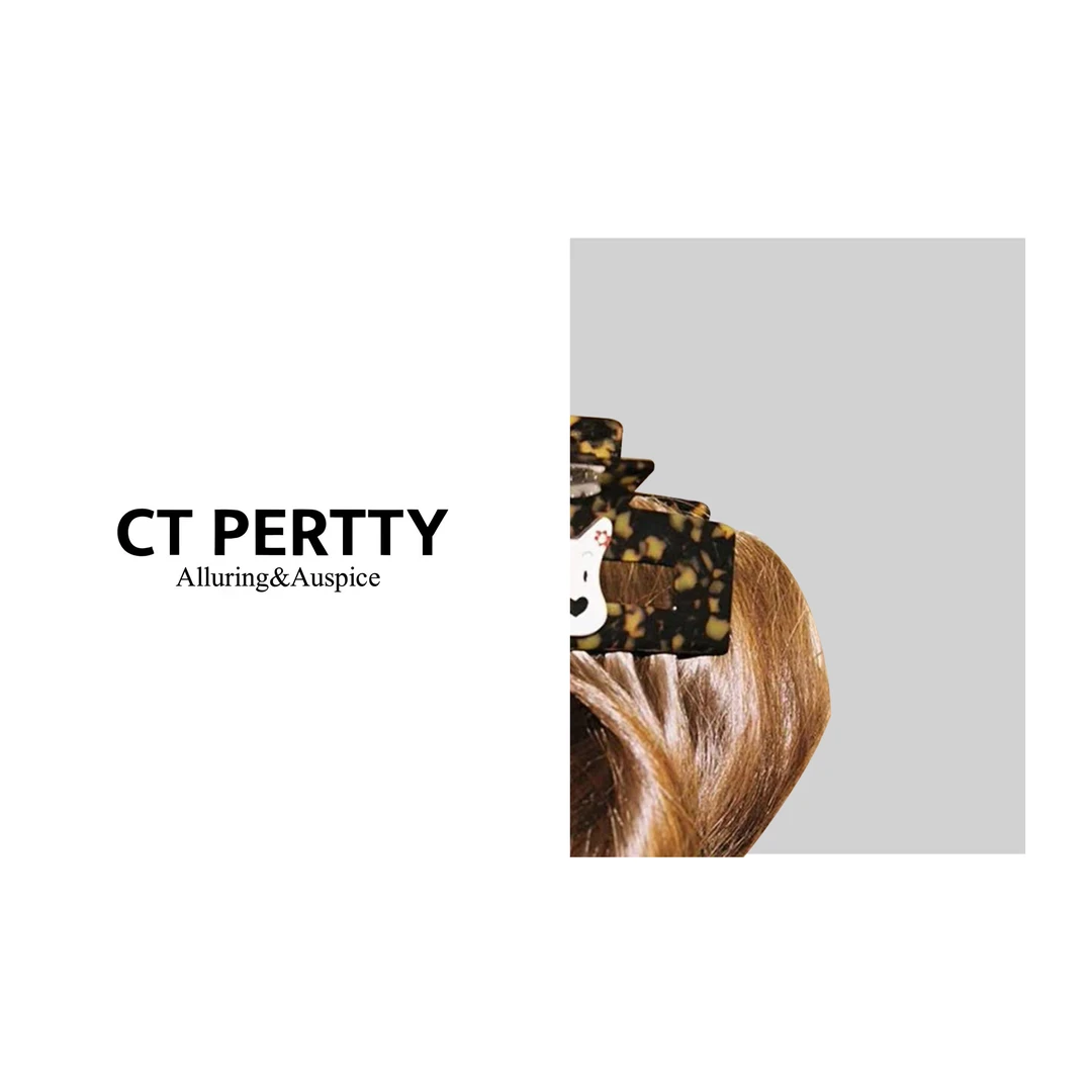 A1611白色小狗咖色渐变发夹