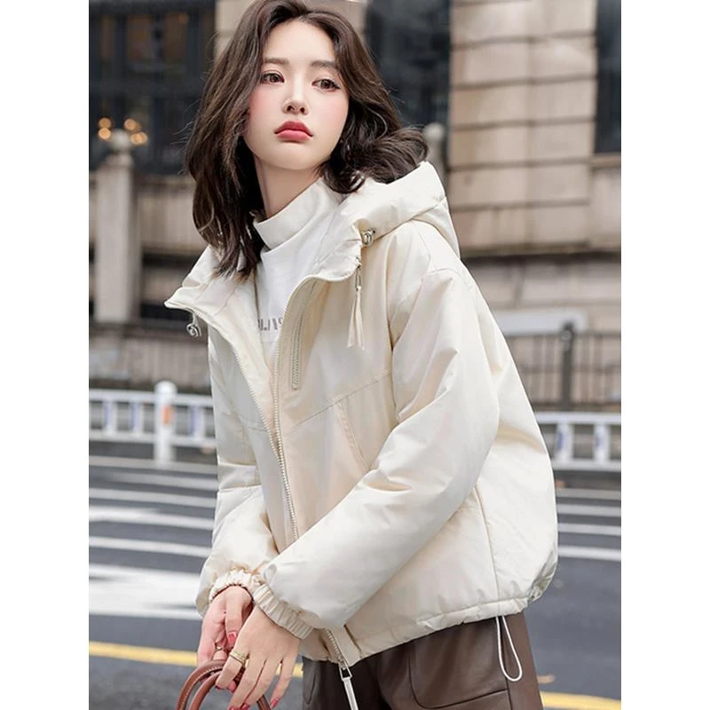 冬季百搭薄棉短款棉衣夹棉外套女薄款保暖棉服秋冬小个子夹克棉袄