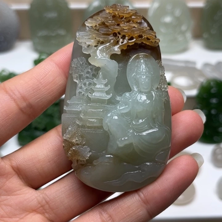 和田玉未镶嵌挂件