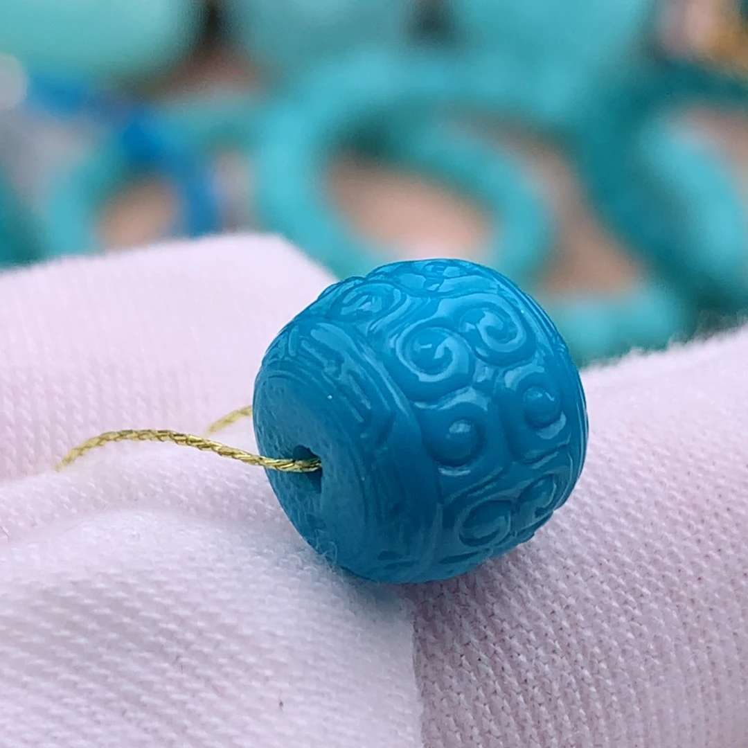 绿松石珠宝奇石未镶嵌10.2✖️9mm