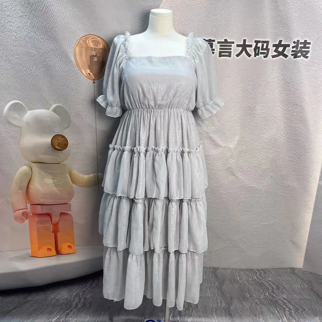 1621显瘦蛋糕连衣裙夏季长款气质裙子