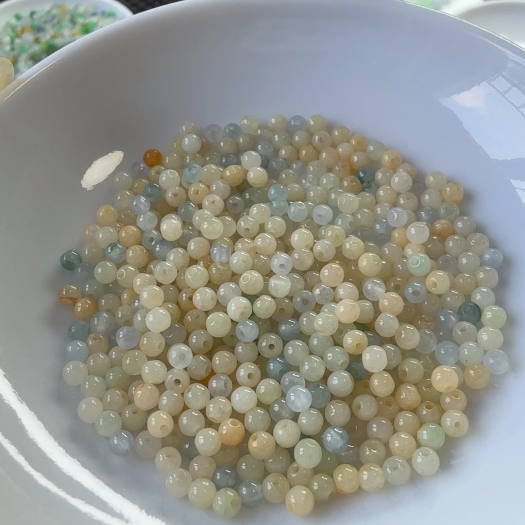 散珠翡翠翡翠首饰直径3mm/100颗