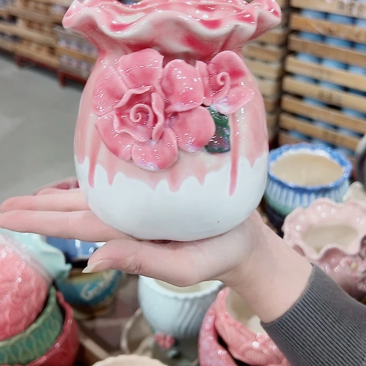 有孔，凑单福利满10元发货陶瓷多肉花盆！