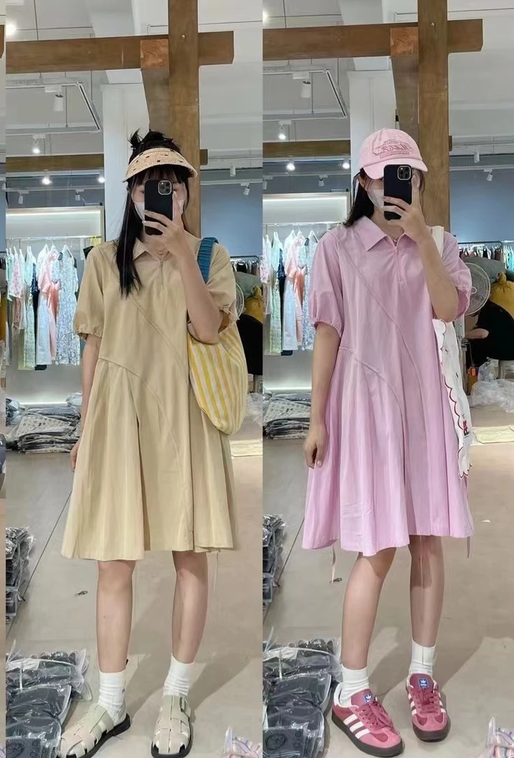 2859 半拉链百搭连衣裙