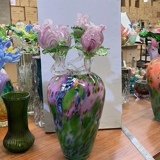 琉璃花加瓶高31厘米口径9厘米