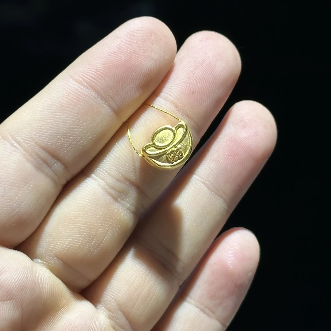 足金999 财字元宝通孔 1.239