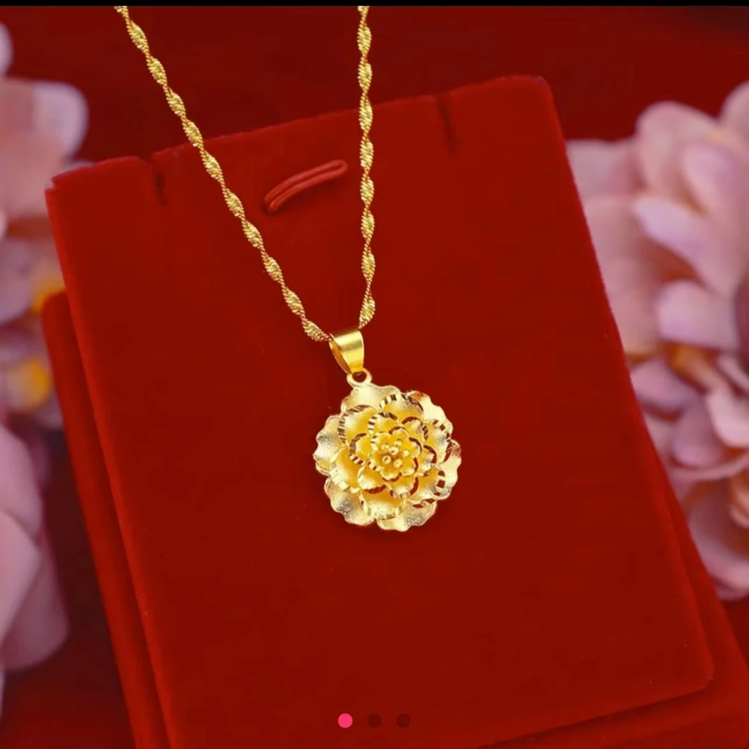 合金吊坠 合金项链牡丹花吊坠+项链
