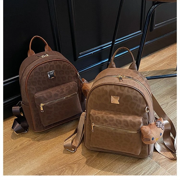 复古麂皮双肩包女大学生大容量韩版时尚百搭通勤背包简约上课书包