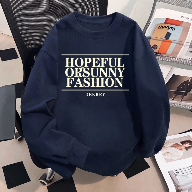 Dekkry美式高街个性字母印花复古ins风秋冬季纯棉长袖t恤男女上衣