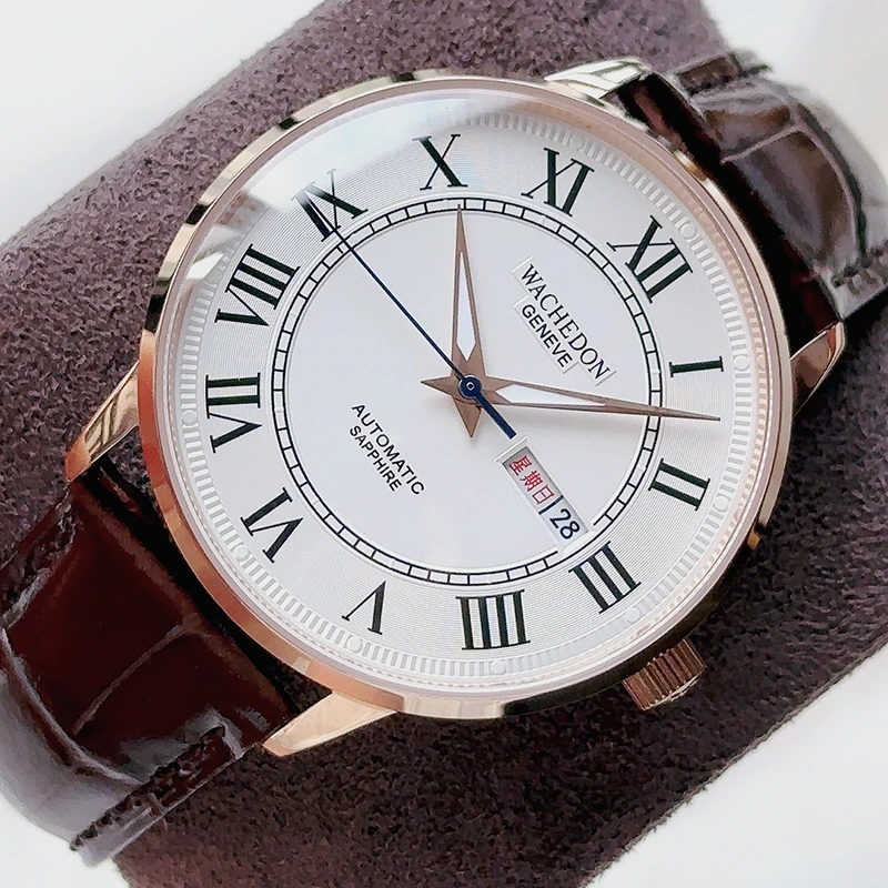 WACHEDON/华诗顿原装进口机芯超薄机械表全自动机械夜光男士手表