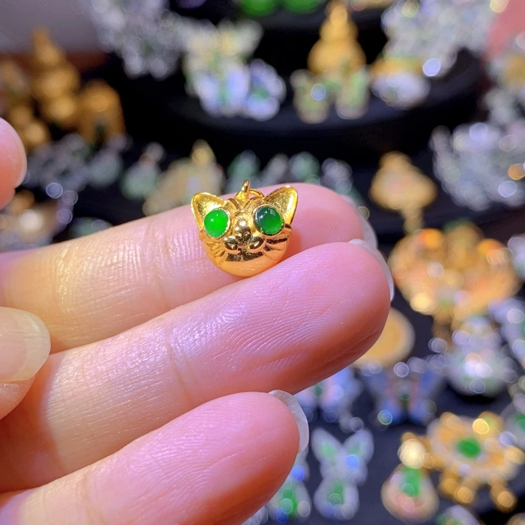 翡翠银S925镶嵌颈饰天然翡翠