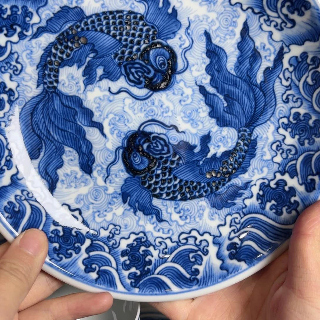青花双鱼壶承 嘎嘎好看