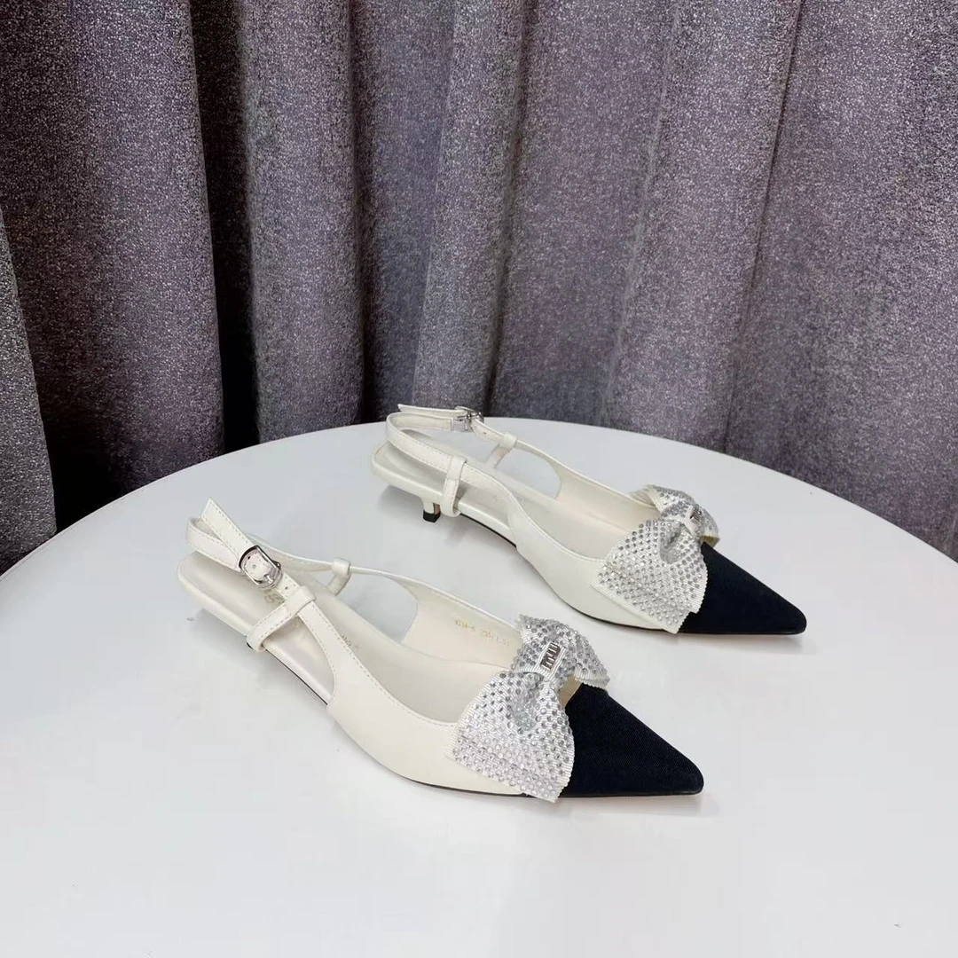 C6236  米白色  夏季时尚尖头2025新款气质细跟四季包头女凉鞋