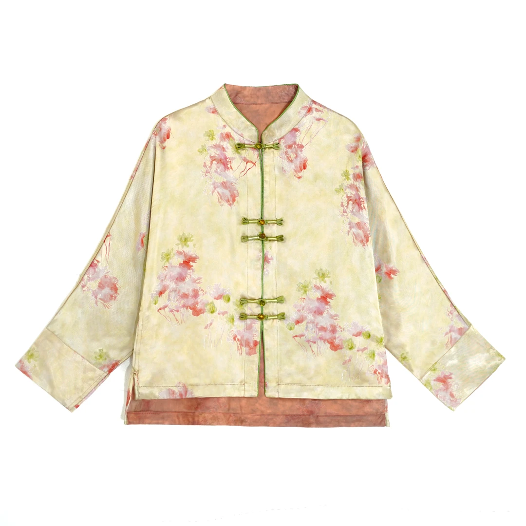 春季新款香云纱国风中式提花上衣时尚百搭香云纱上衣SZ2521402