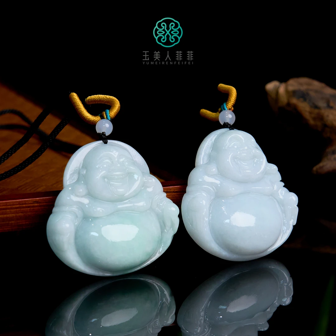 玉美人菲菲/翡翠佛公吊坠约50mm/多样性发一