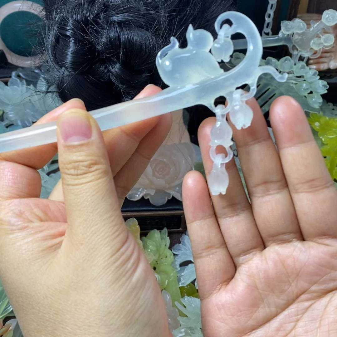 蛇纹石玉未镶嵌发饰