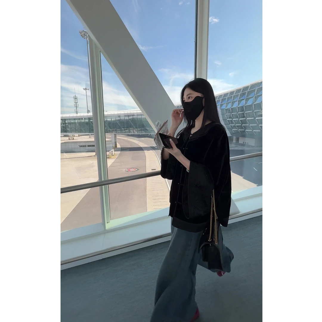 「些许风霜」桑蚕丝丝绒黑色新中式秋冬款复古宽松太太服复古显瘦