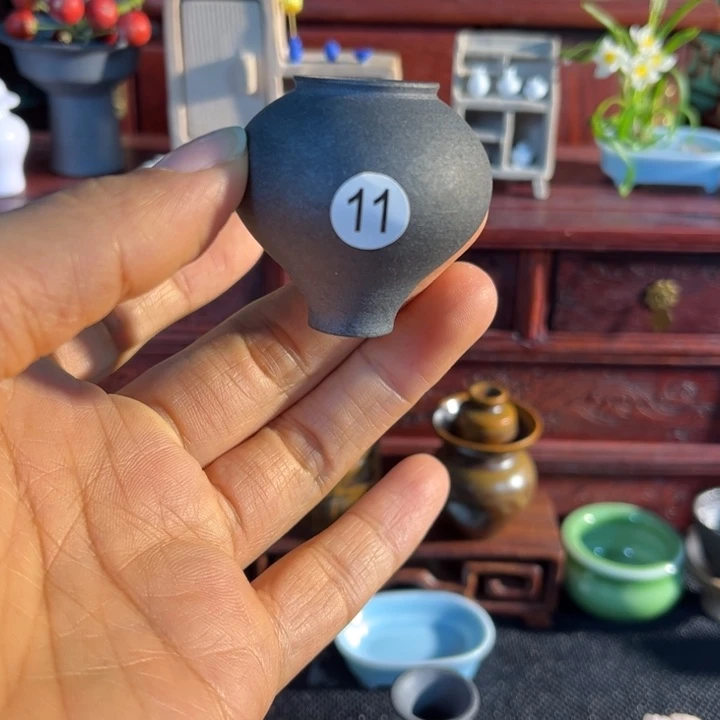 摆件微陶老王迷你花瓶