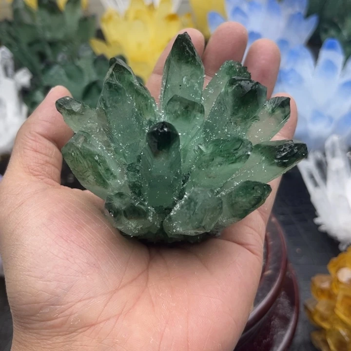 琉璃手工艺品青****瓷晶簇