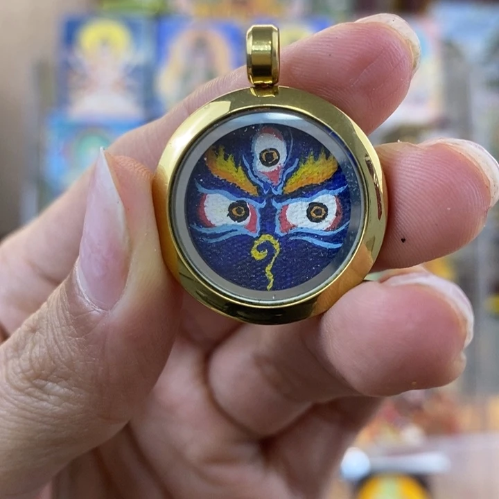 黑米爷法眼纯手绘唐卡2cm