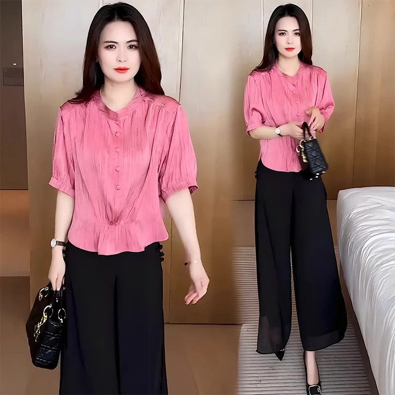 爆款衬衣女遮肚子短款上衣2025新款夏装衬衫今年流行的漂亮小衫潮