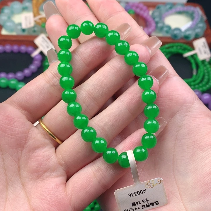 无***长缅料卡8手串 一物一证