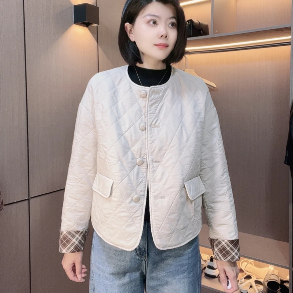炫女人春秋季女装上衣短款百搭时尚休闲显瘦圆领夹克外套1028